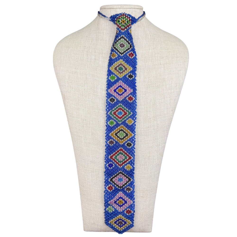 Handcrafted Multicolor Beaded Tie Mens/Womens Adjustable Accessory